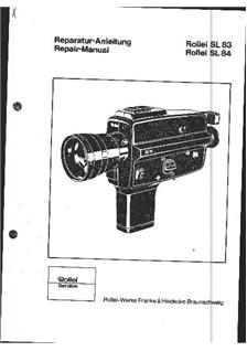 Rollei SL 83 manual. Camera Instructions.